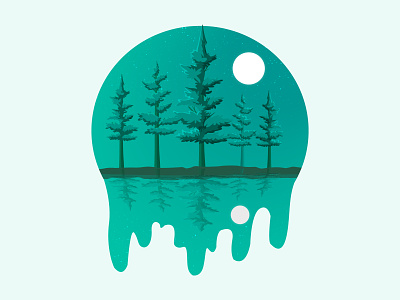 Pine trees design illustration illustration design