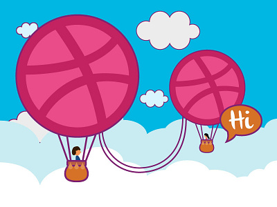 Dribble First Shot air balloon clouds dribble first invite sky t2