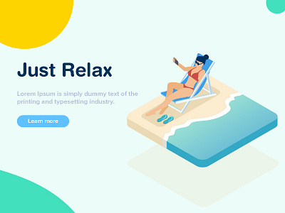 Web page isometric illustration of vacation