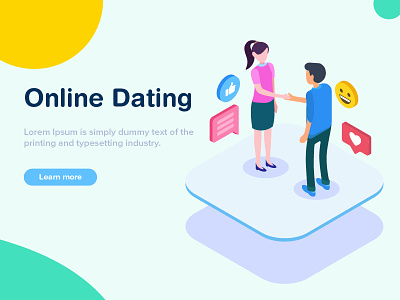 Online Dating Isometric Illustration 3d chat conversations date date night dating design flat heart illustration illustration design isometric like mobile online smile t2 tech technology web page