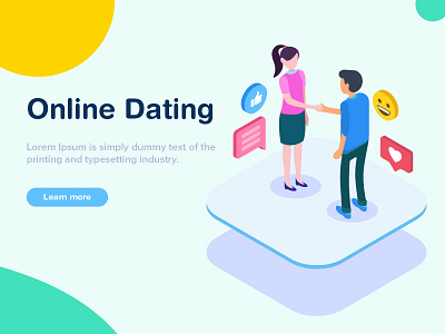 Online Dating Isometric Illustration