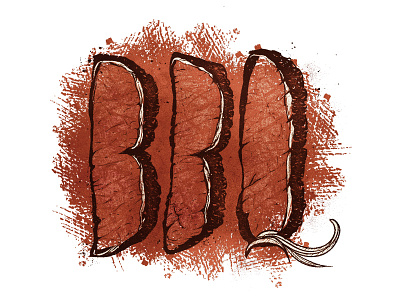 Brisket barbecue bbq brisket illustration lettering meat mmmmm type yum