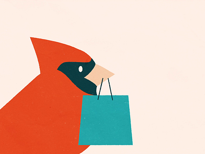 Holiday Shopper: Early Bird animation animation 2d bird cardinal holiday illustration shopper shopping