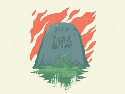 Tombstone code death grave graveyard qr code rip tombstone