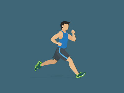 Sprint to the finish exercise fitness health illustration man run running sprint