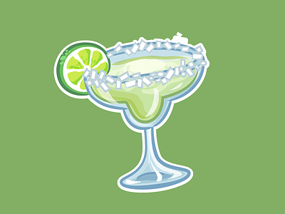 Margarita Sticker alcohol drink frozen glass lime margarita salt sticker texas tropical