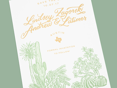 Save The Date cacti desert lettering save the date wedding