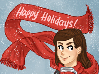 Happy Holidays! illustration photoshop scarf winter