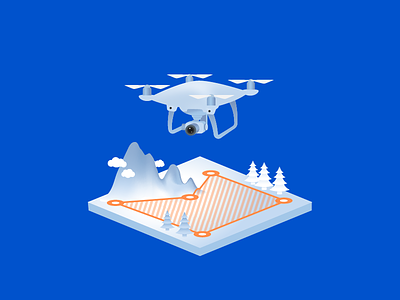 Dronez drone flying isometric mountains quad terrain