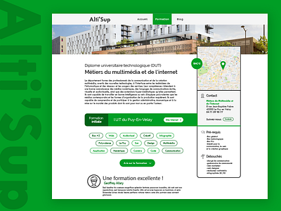 Alti'Sup Education page concept design education education website green interface page ui ux user webdesign website