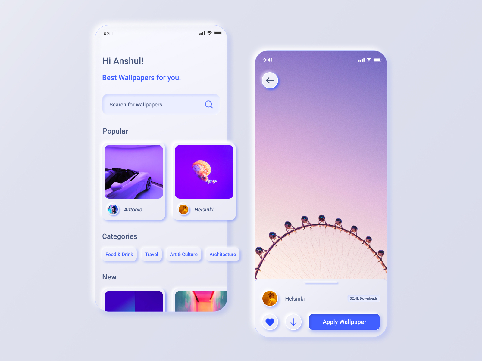 Wallpaper App by Anshul Bhatia on Dribbble