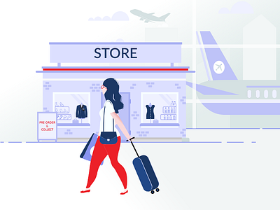 Airport Shopping Illustration