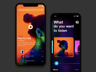 Music Play Page gradient ui