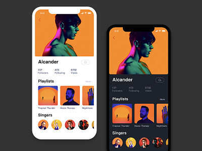 Music App Friend's Profile app color iphone x music ui