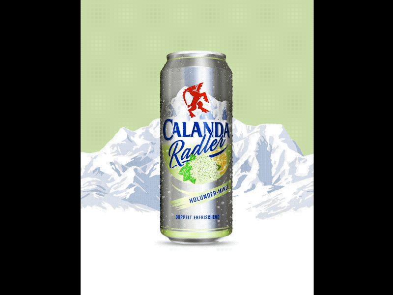 Calanda - Radler Animation Post animation beer calanda elder flower facebook mint post