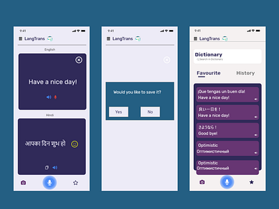 Language translation app for an iPhone user. adobexd ios app design languagetranslator mobileapp mobileappdesign ui ux uxdesign uxuidesign