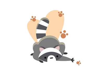 Raccoon animal art flat illustration raccoon vector