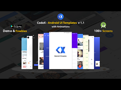 CodeX - Android Material UI Templates android app design android app development animation app design appdesign clean daily ui material design material kit material ui minimal ui template uidesign