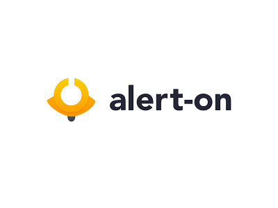 alert-on alert bell branding cleansing data illustration logo minimal on