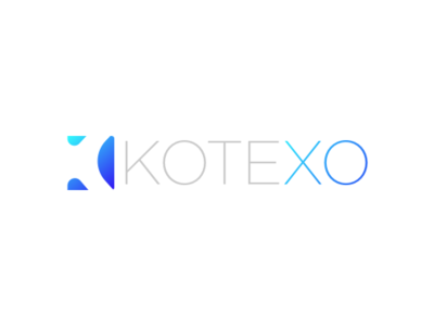 KOTEXO Logo blue and white branding design logo minimal thin font typography