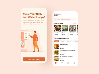 CheaFoods: Food Search App application ui design figma food app food app ui foodies inspiration mobile ui onboarding ui design