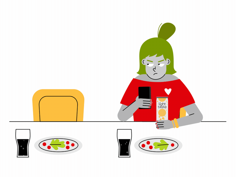 The date night animation coca coca-cola couple date date night design emojis girl illustration restaurant smartphone