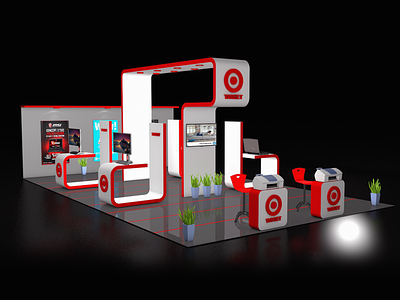 Target Exhibition Stand 3d 3d art 3d artist advertising branding c4d cinema4d design logo lowpoly retail target