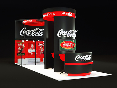 Coca Cola Exhibition Stand 3d 3d art 3d artist advertising branding c4d cinema4d cocacola colors design lowpoly retail