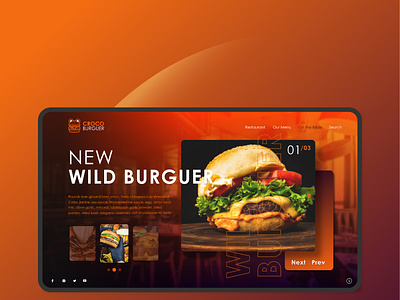 Choco Burguer Web design advertising branding colors design eat food food app hamburger menu design ui uidesign uiux ux vector web webdesign