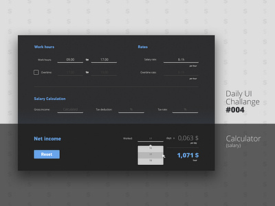 DailyUI Challange 004 Calculator 004 dailyui