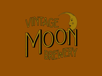 Vintage Moon Brewery branding design illustration illustrator logo minimal moon typography vector vintage