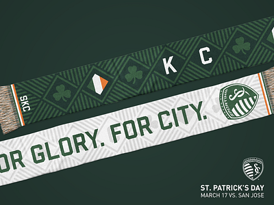 Sporting KC St. Patrick's Scarf - 2018 kansas city mls scarf soccer sporting kc sports st. patricks