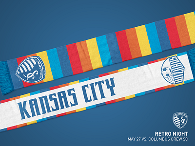 Sporting KC Retro Night Scarf - 2018 kansas city mls retro scarf soccer sporting kc sports