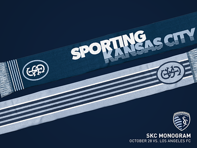 SKC Monogram Scarf illustration kansas city mls scarf soccer sporting kc sports