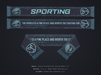 Sporting Sustainabiity/Parley Scarf - Sporting KC kansas city mls scarf soccer sporting kc sports