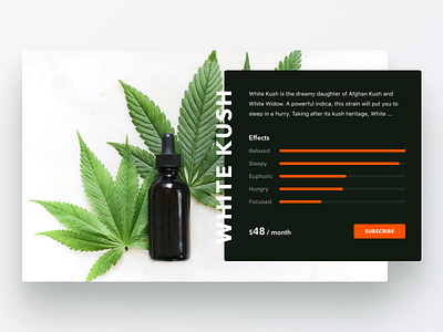 Daily UI Challenge #026 Subscribe black cannabis card cool daily ui design ecommerce green light marijuana nature online shop online store orange smoke subscribe typography web weed white