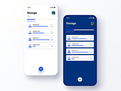 Daily UI Challenge #031 File Upload app blue blue and white clean cloud cool daily ui data design dropbox file upload icon ios iphone mobile progress simple storage