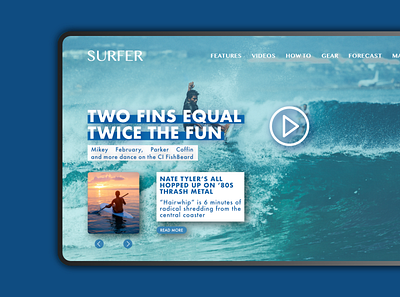 Surfer Homepage Web Site - UX/UI concept design ui ui design uidesign uiux ux ux design uxdesign uxui