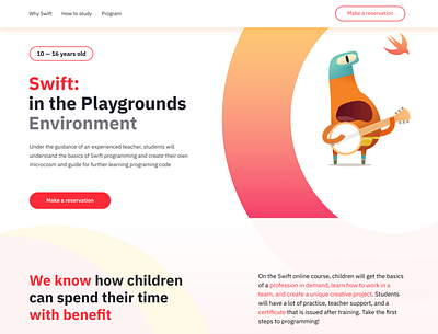 Landing Page first screen landing page design learning swift ui ux