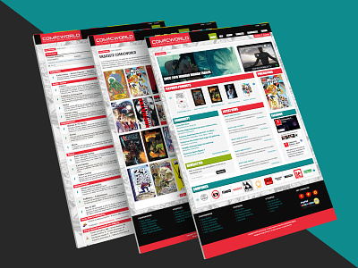 ComicWorld - Web Pages comics eshop responsive website ui design web design