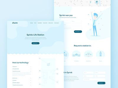 Water Refill Station - Website blue ecologic ecology landing page sustainability ui uiux water water refill water web water website web design