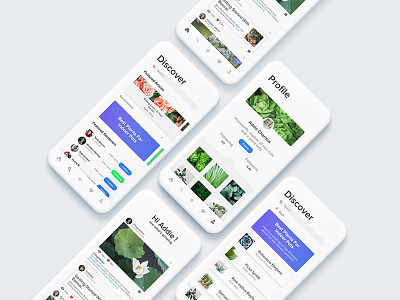 UI Design for a social media app for gardeners and plant lovers