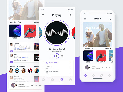 Simple music player app UI concept. music music app ui ui and ux uidesign user interface