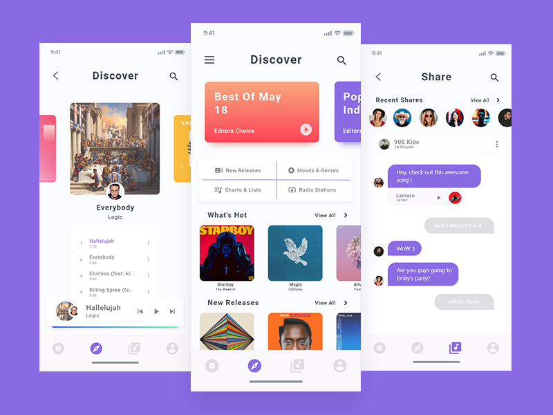 UI Design for a music app with sharing features. by Prince Sarmah on ...