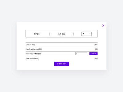 Payment form concept for a web app concept