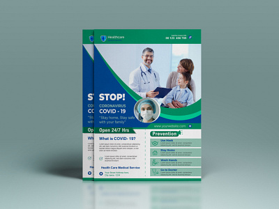 coronavirus covid 19 medical health flyer template