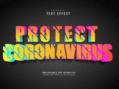 Protect Coronavirus 3D Text Design poster prevention protection