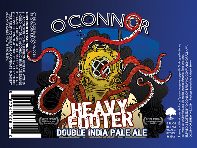 Heavy Footer Double IPA 2015 beer deep sea design diver illustration ipa octopus