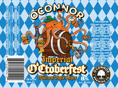 Imperial O'Ctoberfest Marzen-style Lager beer design german beer illustration imperial marzen octopus oktoberfest package