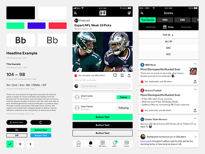 Bleacher Report Design System android app atomic bleacher report design design system ios mobile sport app sports style guide typography ui ux